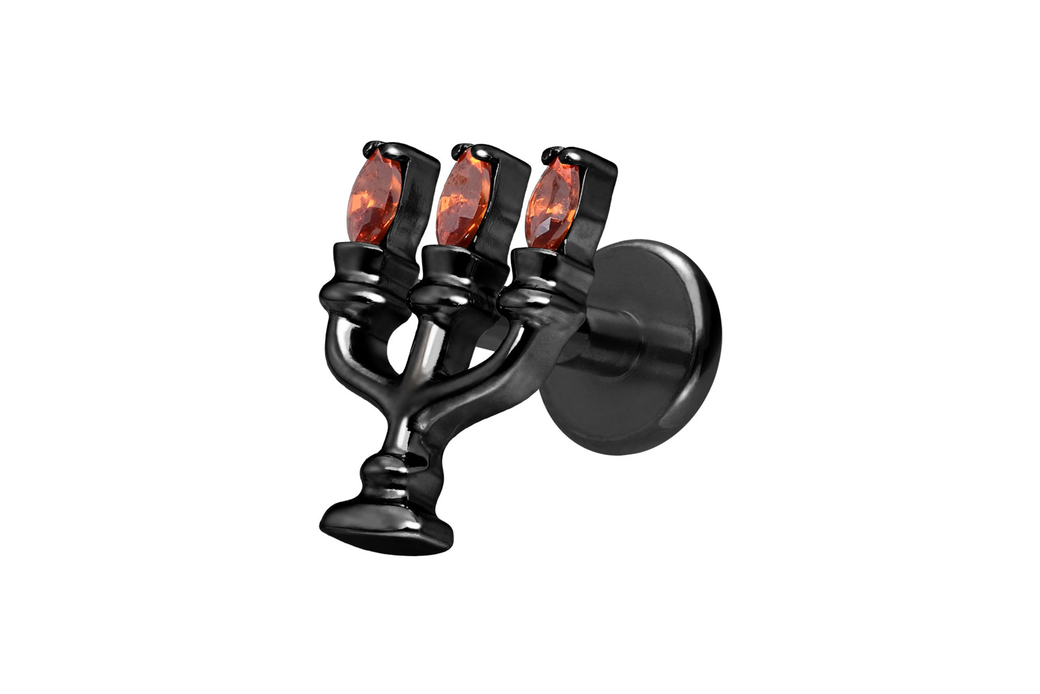 Titan Labret Piercing mit Innengewinde KERZENLEUCHTER